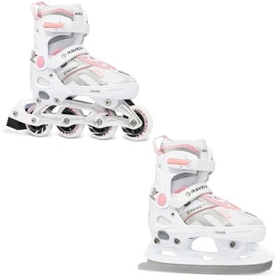 Abbildung von Verstellbare Rollschuhe 2in1 Pulse Weiß/Rosa