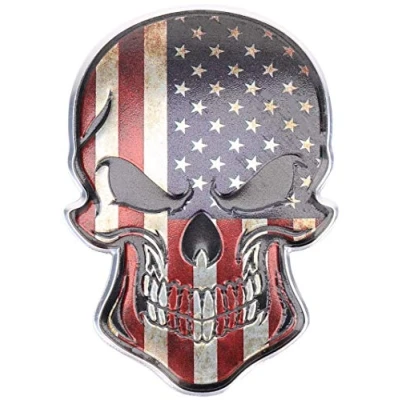 Abbildung von 3D Metall Skull Totenkopf Sticker Logo Emblem Badge Auto Aufkleber Amerika USA