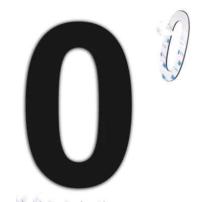 Abbildung von nanlyiau 3in/7.5cm selbstklebende Hausnummer Hausnummern schwarz Matt Edelstahl Wasserdicht, Rostfest und Korrosionsbeständig (Paste Black 3in0)
