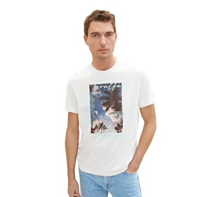 Abbildung von TOM Tailor MIT Fotoprint Tshirt print, Herren, Größe: 3XL, Off white