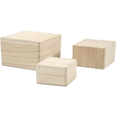 Abbildung von creativ company Dekoobjekt Holzwürfel (3 St), 3er Set, Rohholz