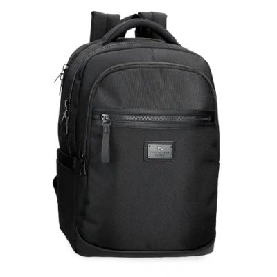 Abbildung von Pepe Jeans Blackmore Rucksack für Laptop, 39,6 cm (15,6 Zoll), Schwarz, 30 x 42 14,5 cm, Polyester mit Kunstlederdetails, l, von Joumma Bags, Talla única, Laptop