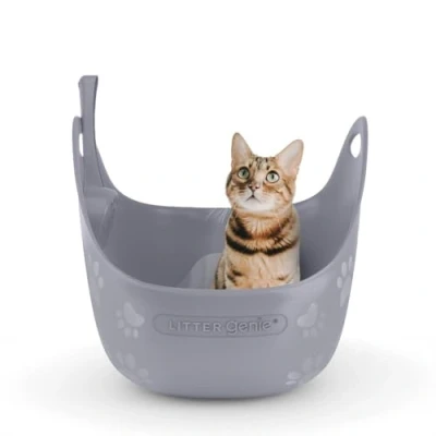 Abbildung von LitterLocker LitterBox Grey, Katzentoilette grau, elegantes und praktisches Design, einfache Entleerung, inkl. Schaufel