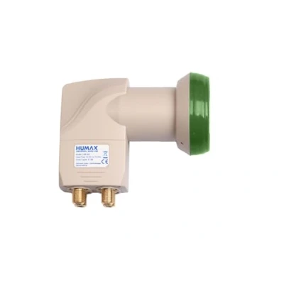 Abbildung von HUMAX Green Power Quad LNB, 4 Teilnehmer, Satelliten universal Stromsparend, Fach, LTE Filter, Wetterschutzgehäuse, vergoldete F Buchsen, für digitales Fernsehen in HD, Full HD und 4K UHD
