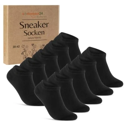 Abbildung von 10 Paar Sneaker Socken Herren Damen Baumwolle Komfortbund ohne Naht 70102T WP (Schwarz 35 38)