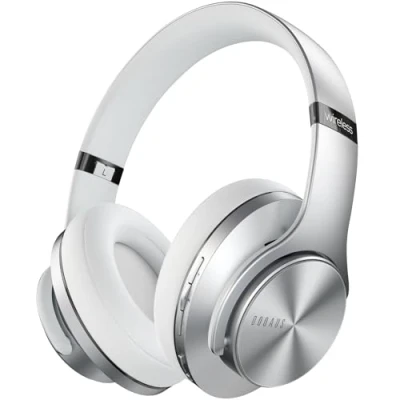 Abbildung von DOQAUS Bluetooth Kopfhörer Over Ear,90 Std Kabellos mit 3 EQ Modi HiFi Stereo Faltbare Headset Mikrofon weiche Ohrpolster Wireless für Handys/iPad/Laptops/PC Silber