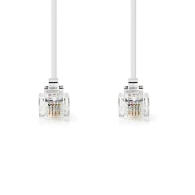 Abbildung von NEDIS Telefonkabel RJ11 Stecker 10.0 m Kabeldesign: Flach Beschichtung: Vergoldet Kabeltyp: Weiss