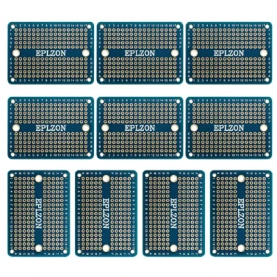 Abbildung von EPLZON Prototype Board Lötbares Breadboard Doppelseitig Leiterplatte PCB Circuit zum Schweißen von,DIY elektronische Artikel,Blau(Packung mit 10 Stück)