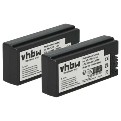 Abbildung von vhbw 2X Akku Ersatz für Sony NP FC11, FC10 Kamera (700 mAh, 3,6 V, Li Ion)