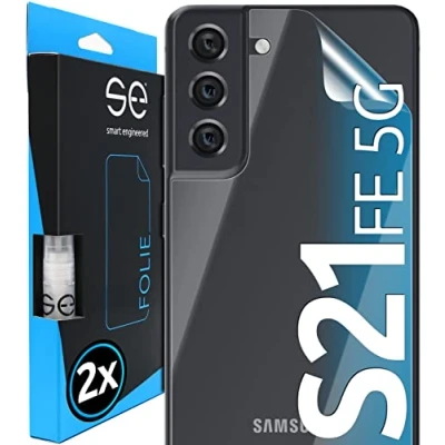 Abbildung von [2 Stk.] 3D Schutzfolie für die Rückseite kompatibel mit Samsung Galaxy S21 FE 5G, transparenter, selbstheilender Schutz vor Schmutz und Kratzern, Backcover, Alt. Schutzglas