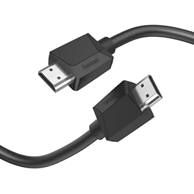 Abbildung von Hama HDMI Kabel 5m lang Ultra HD 4k (High Speed Cable HDR, HEC, ARC, Monitorkabel mit Kunststoffmantel, Verbindung von PC/Notebook Monitor, TV, Beamer, Playstation, XBOX)