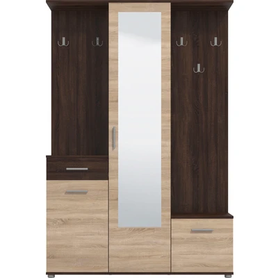 Abbildung von INOSIGN Kompaktgarderobe Martin Flurgarderobe, Dielenschrank, Flurmöbel, Breite 134 cm Schuhschrank, mit Spiegel, in modernen Farben, 10 Haken
