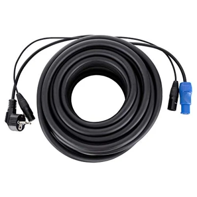 Abbildung von Pronomic Stage EUPPX 20 Hybridkabel Euro/Powerplug/XLR Länge: m Kombi Kabel für Aktiv Lautsprecher Stromversorgung und Signal in einem Powercon/Schuko kompatibel schwarz