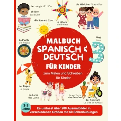 Abbildung von Zweisprachiges Malbuch für Kinder Spanisch &amp; Deutsch:: Meine ersten Wörter / das Alphabet lernen malen Zweisprachige Kinderbücher Deutsch