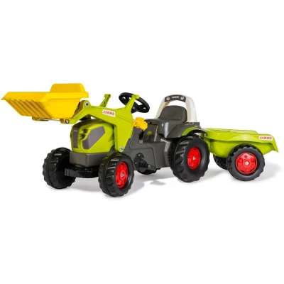 Abbildung von Rolly Toys rollyKid CLAAS AXOS 240 Trettraktor mit Anhänger + Frontlader (für Kinder von 2,5 5 Jahre, einstellbare Kettenspannung, Heckkupplung) 02 516 9, grün