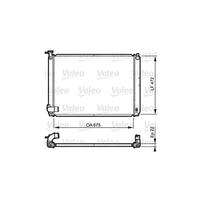 Abbildung von VALEO 735571 Kühler, Motorkühlung Aluminium 675 472 22 Kühlrippen gelötet