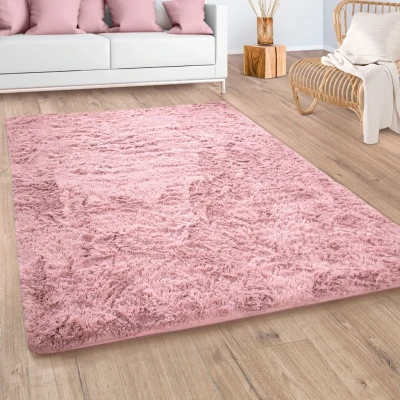 Abbildung von Paco Home Hochflor Teppich &quot;Silky 591&quot;, rechteckig, Uni Farben, besonders weich und kuschelig