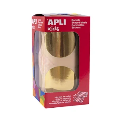 Abbildung von APLI Kids 18483 Rolle mit 354 runden Gummibändern, Durchmesser 45 mm, metallisch, permanent klebend