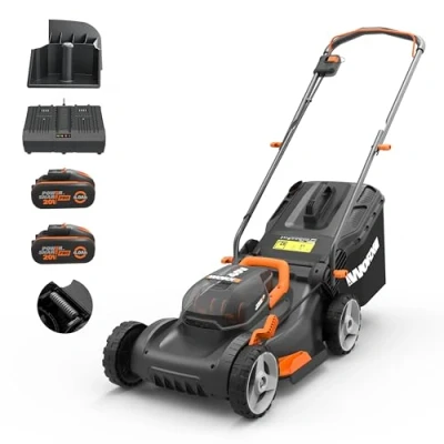 Abbildung von WORX Nitro WG734E Profi Akku Rasenmäher 40V, 40 cm Schnittbreite, Elektrischer (inkl. 2x4,0 Ah PowerShare PRO Akkus &amp; Dual Ladegerät)