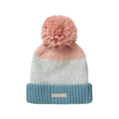 Abbildung von SEALSKINZ Flitcham Bommelmütze, wasserdicht, mit Fleece gefüttert, für kaltes Wetter, Wintermütze, braun/grau/blau, Größe XXL