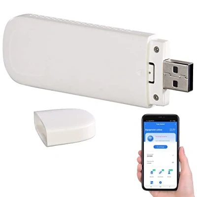 Abbildung von simvalley MOBILE LTE Stick: 4G/LTE Surfstick, bis 150 Mbit/s, für zu 8 Nutzer, App Verwaltung (LTE Stick mit SIM Karte, WLAN Stick, Mobiles Internet)