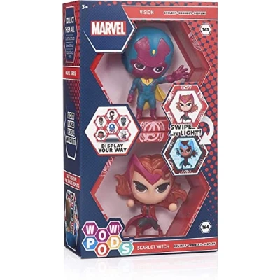 Abbildung von Wow! PODS Avengers Collection Vision und Scarlet Witch Superhelden Figuren mit Wackelkopf Offizielles Marvel Sammelspielzeug &amp; Geschenke
