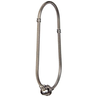 Abbildung von PANDORA Schlangen Gliederarmband mit Herz Verschluss Sterling Silber und 14 Karat vergoldete Metalllegierung Zirkoniasteine aus der Disney x Collection, 23 cm