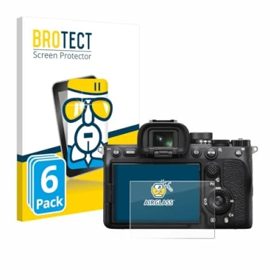 Abbildung von BROTECT Schutzglas für Sony Alpha 7 IV (6 Stück) Schutzfolie Panzer Folie Glas [Extrem Kratzfest 9H, Anti Fingerprint, Ultra Transparent]