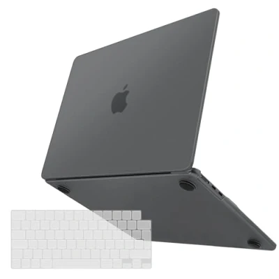 Abbildung von TECOOL Fein Gefrostete Hülle Schutzhülle für MacBook Air 13.6 Zoll M3 M2 2024 A3113 2022 A2681, [Speziell die offizielle Farbe Space Grau] Ultradünne Hartschale Case u. EU TPU Tastaturschutz