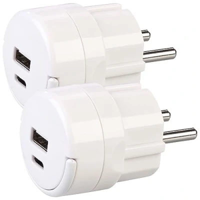 Abbildung von revolt USB Ladegerät Steckdose: 2er Set Doppel Netzteile mit C PD und A QC 3.0, 20 Watt (USB iPhone, Handy Akku Ladegerät, Ladestation)