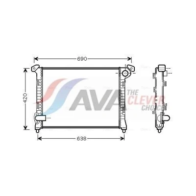 Abbildung von PRASCO BW2286 Kühler, Motorkühlung Aluminium 580 416 24 Kühlrippen mechanisch gefügt MINI: Schrägheck