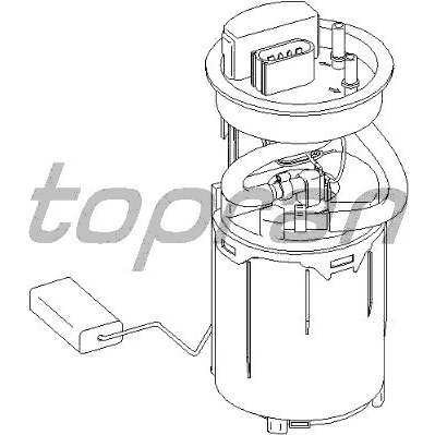 Abbildung von TOPRAN 110 581 Kraftstoff Fördereinheit mit Tankgeber Schlingertopf elektrisch VOLKSWAGEN: Golf 4 Schrägheck, Variant, New Beetle Cabrio