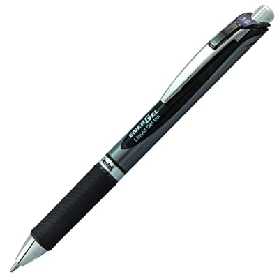 Abbildung von Pentel Liquidgeltintenroller 0,5mm schwarz Metallspitze, nachfüllbar, 12er Pack