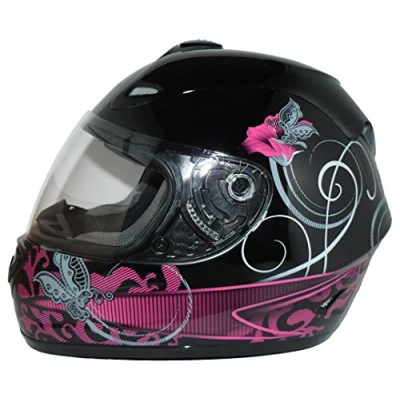 Abbildung von protectWEAR FS 801 LI S Motorradhelm Integralhelm mit Visier, Schwarz/Lila,