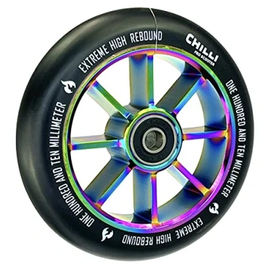 Abbildung von Chilli Stuntscooter Pro Stunt Scooter Spoked Rocky Rolle 110mm Neochrom/PU Schwarz
