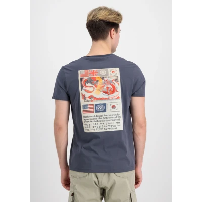 Abbildung von Alpha Industries USN Blood CHIT Tshirt print, Herren, Größe: Large, Grey black