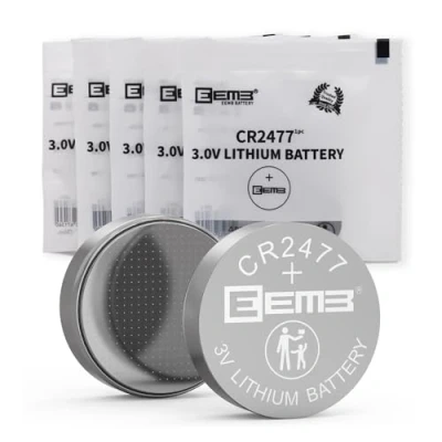 Abbildung von EEMB 5 Pack CR2477 Batterie 3V Lithium Knopfzellenbatterien 2477 DL2477, ECR2477 für elektronische Kerze, Licht, Fernbedienung, Schlüsselanhänger, Alarm, Kontaktsensor, intelligente Geräte