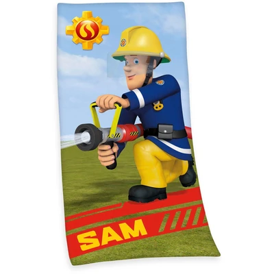 Abbildung von Feuerwehrmann Sam Badetuch Velours 75 x 150 cm
