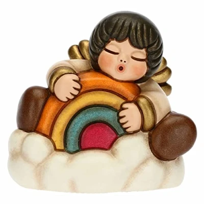 Abbildung von THUN Weihnachten 2022 Figur My Angel mit Regenbogen aus Keramik von Hand verziert Geschenkidee 6,5 x 4,2 6 cm h