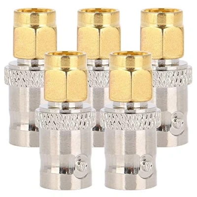 Abbildung von Diyeeni 5Stk. SMA zu BNC Adapter Konverter, Steckverbinder Kits, Antenne Male Stecker auf Female Buchse Test Konverter (Kupfer)