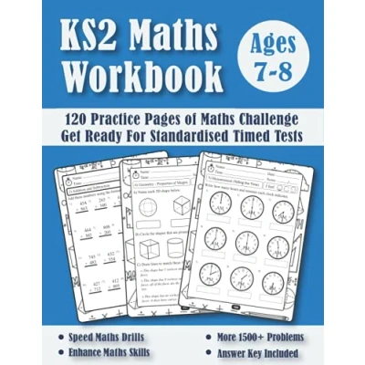 Abbildung von Maths Book For 7 8 Year Olds: KS2 Workbook 3 (Answers Included) Addition and Subtraction, Times Tables, Multiplication Division, Telling the Time, Fractions, Measurement Geometry