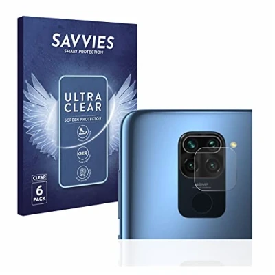 Abbildung von Savvies 6 Stück Schutzfolie für Xiaomi Redmi Note 9 (NUR Kameraschutz) Displayschutz Folie Ultra Transparent