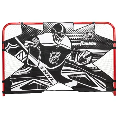 Abbildung von Franklin Sports NHL Schießziel Shooter Tutor Tor Praxis Street Hockey Netz Torwart Zielscheibe Offizielle Größe Ziel 182,9 x 121,9 cm, weiß/schwarz, 72&quot;