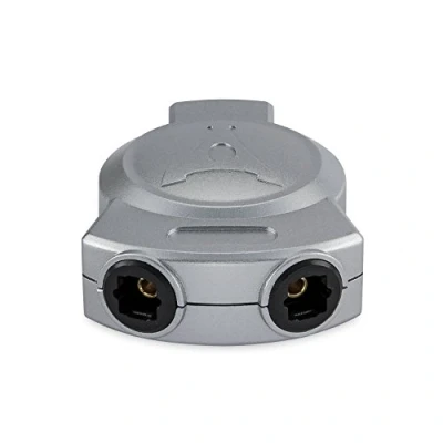 Abbildung von HDSupply X TS030 zweifacher Verteiler für optisch digitales Audio 1 Toslink Buchse auf 2 Buchsen, Profi, Silber