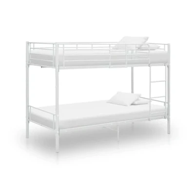 Abbildung von vidaXL Bett Etagenbett Weiß Metall 90x200 cm