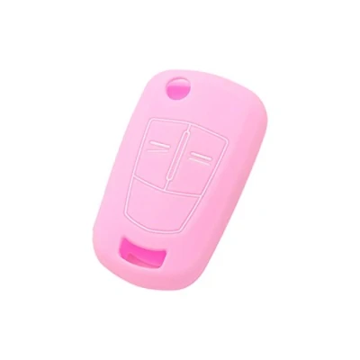 Abbildung von BROVACS Schlüssel Hülle Kompatibel mit Vauxhall OPEL 2 Tasten Flip Fernbedienung Silikon Schutzhülle Schlüsselhülle Cover in Rosa (CV2620)