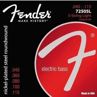 Abbildung von Fender 7250 Basssaiten, vernickelter Stahl, lange Skala, 5L .040 .115 Saiten, (5)