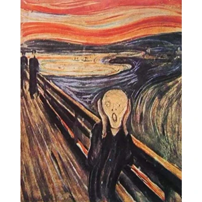 Abbildung von Zhyaunz DIY 5D Diamantmalerei Edvard Munch Der Schrei Stickerei Kreuzstich Strass Full Round Drill Mosaik Art Decor 40x50cm
