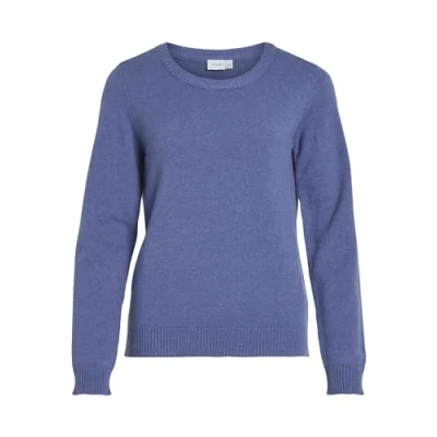 Abbildung von VILA Viril Vneck LS NOOS Strickpullover, Damen, Größe: XS, Lapis blue