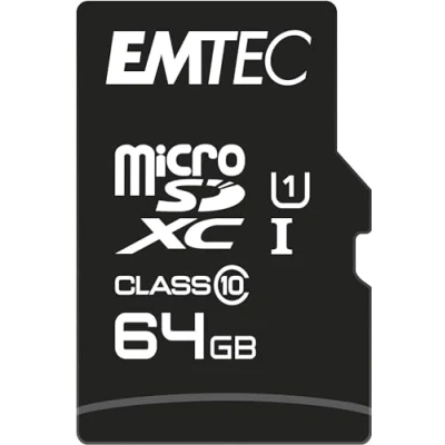 Abbildung von Emtec ECMSDM64GXC10 EliteGold 64GB microSDXC Speicherkarte Highspeed, SD Adapter UHS I, U1, bis 85 MB/Sek